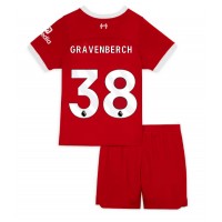 Fotbalové Dres Liverpool Ryan Gravenberch #38 Dětské Domácí 2023-24 Krátký Rukáv (+ trenýrky)